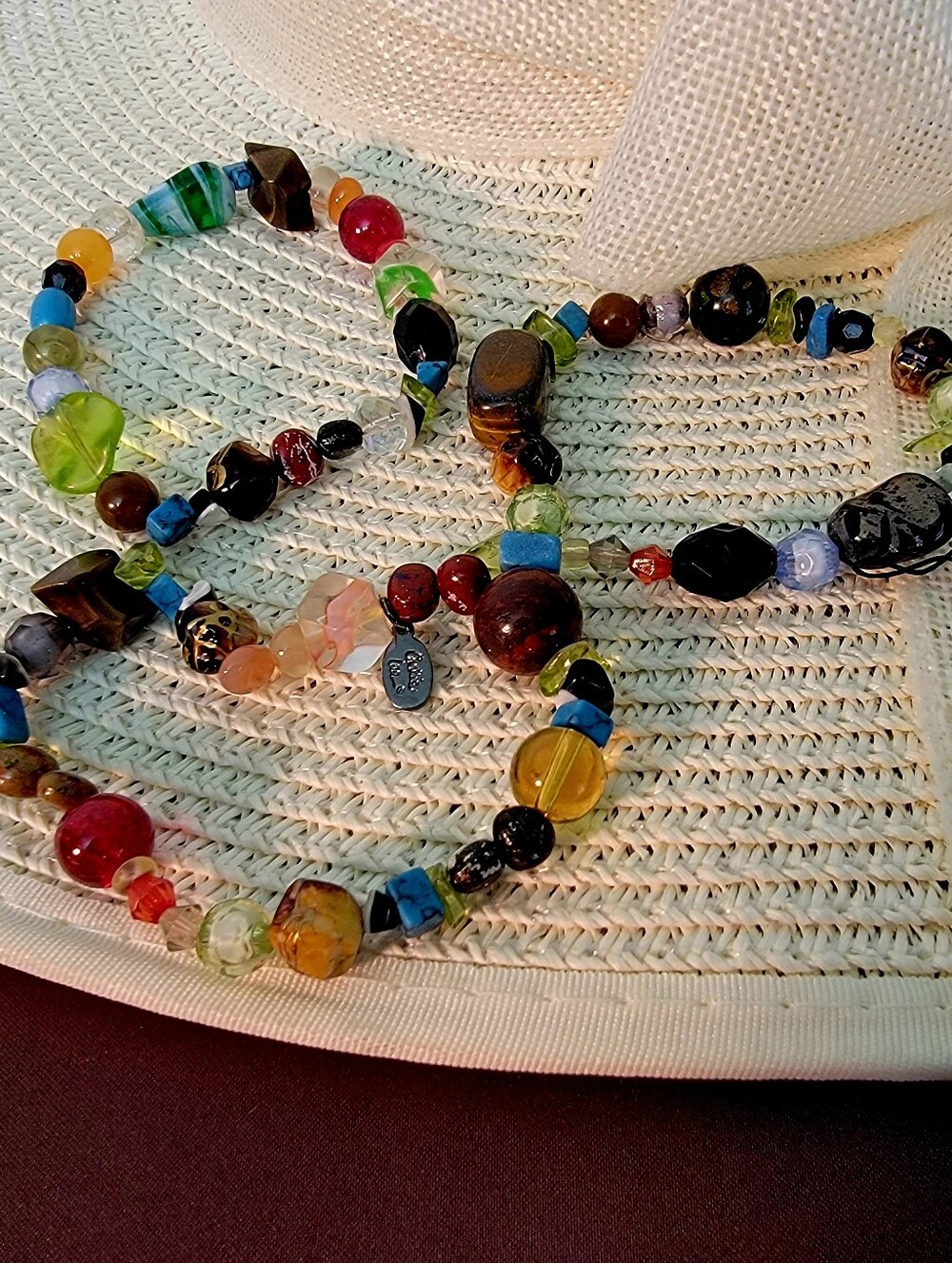 Multicolor Beaded Women's Bracelets - Vibrant Mixed Glass Beads - Set Of 3